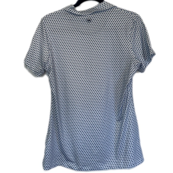 Peter Millar Crown Sport Button Polo Blue Pattern Size Medium - Picture 2 of 6